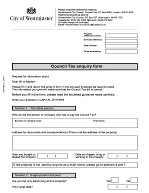 westminster council tax contact number